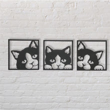 Load image into Gallery viewer, 3 piece cat - Steel Metal Hanging Sign Wall Art - Unique Metalcraft
