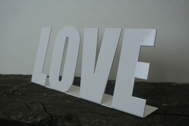 'LOVE' Stand Up Sign Metal Wall Art - Unique Metalcraft