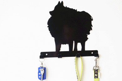 Pomeranian - Dog Lead / Key Holder, Hanger, Hook - Unique Metalcraft