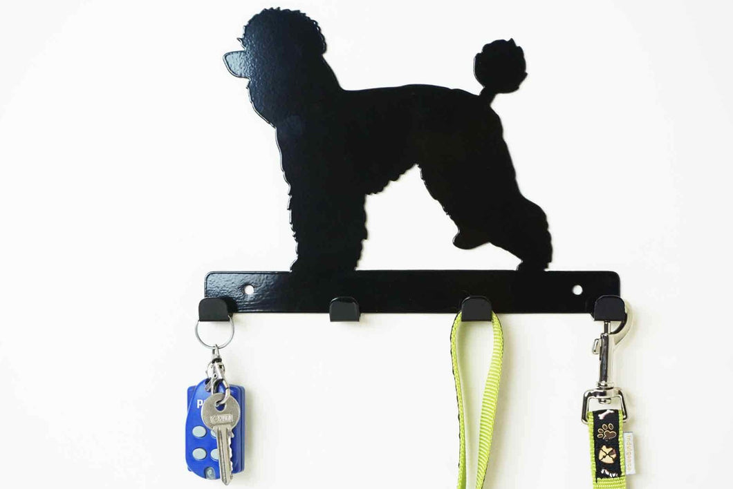 Poodle  - Dog Lead / Key Holder, Hanger, Hook - Unique Metalcraft