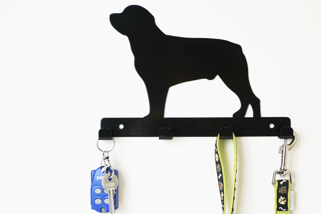 Rottweiler  - Dog Lead / Key Holder, Hanger, Hook - Unique Metalcraft