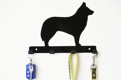 Siberian Husky - Dog Lead / Key Holder, Hanger, Hook - Unique Metalcraft