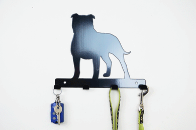 Staffordshire Bull Terrier - Dog Lead / Key Holder, Hanger, Hook - Unique Metalcraft