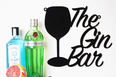 'The Gin Bar' Sign Metal Wall Art - Unique Metalcraft