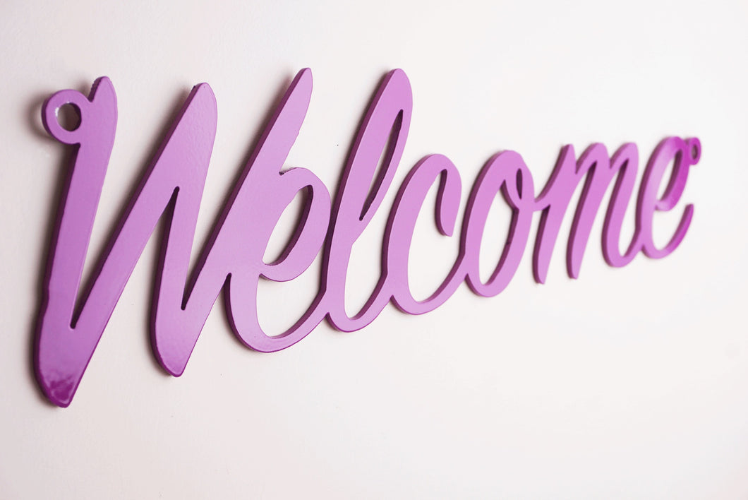 'Welcome' Sign Metal Wall Art - Unique Metalcraft