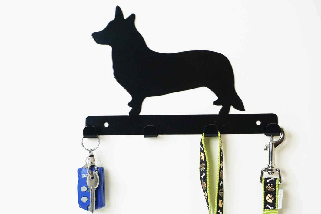 Welsh Corgi  - Dog Lead / Key Holder, Hanger, Hook - Unique Metalcraft