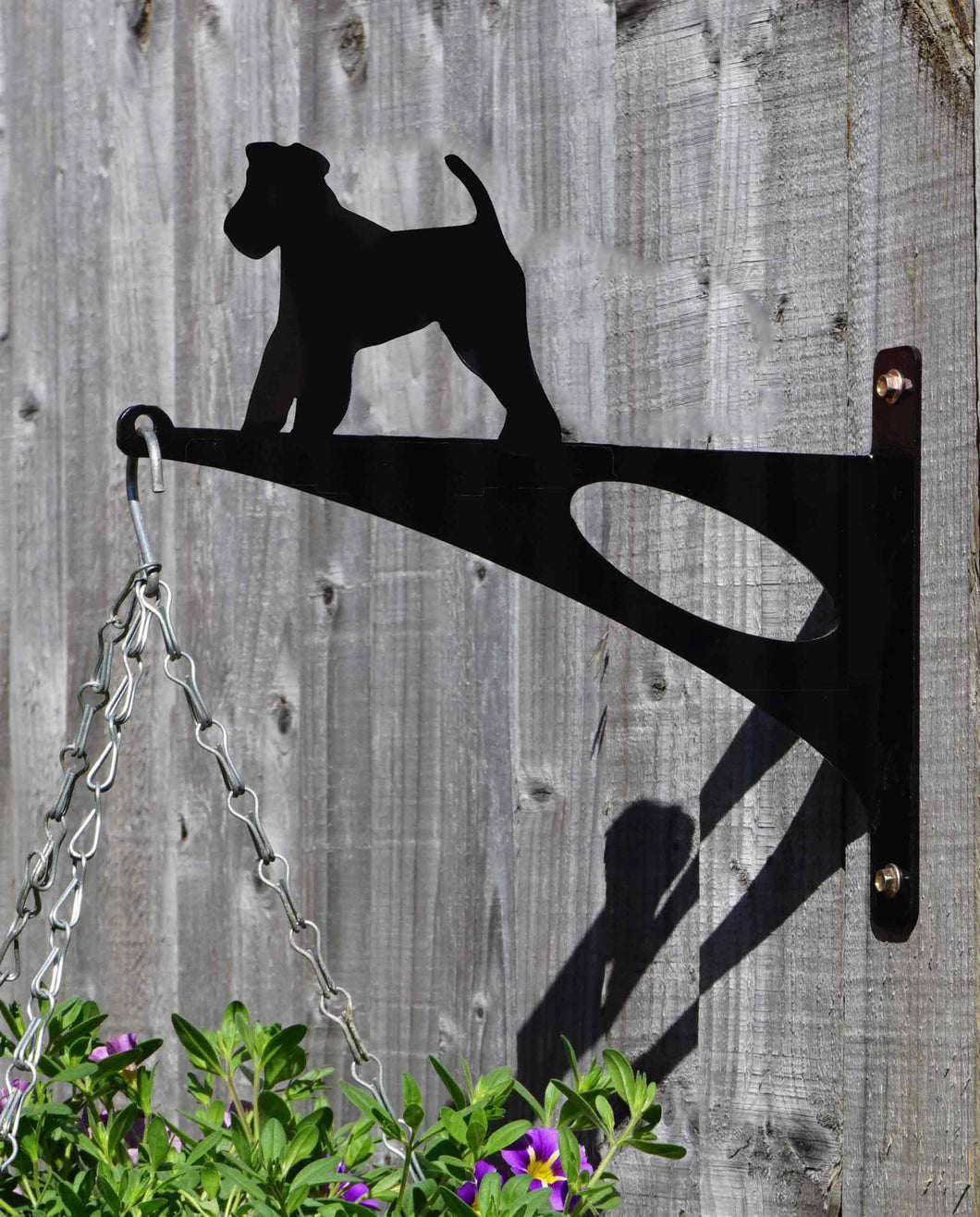 Welsh Terrier Hanging Basket Bracket - Unique Metalcraft