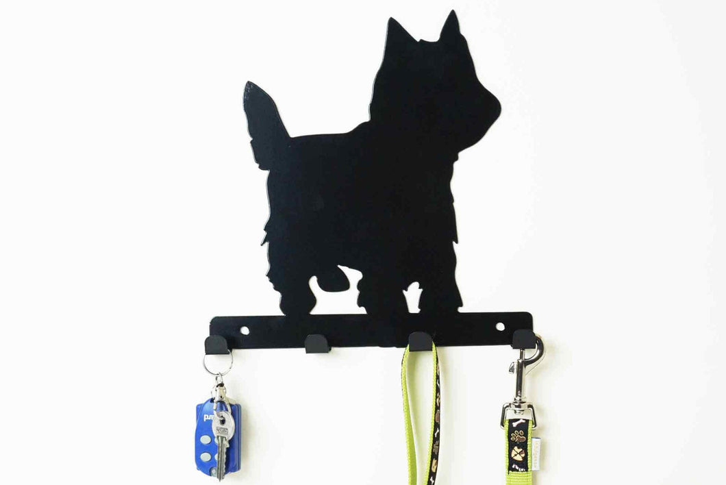 Yorkshire Terrier - Dog Lead / Key Holder, Hanger, Hook - Unique Metalcraft