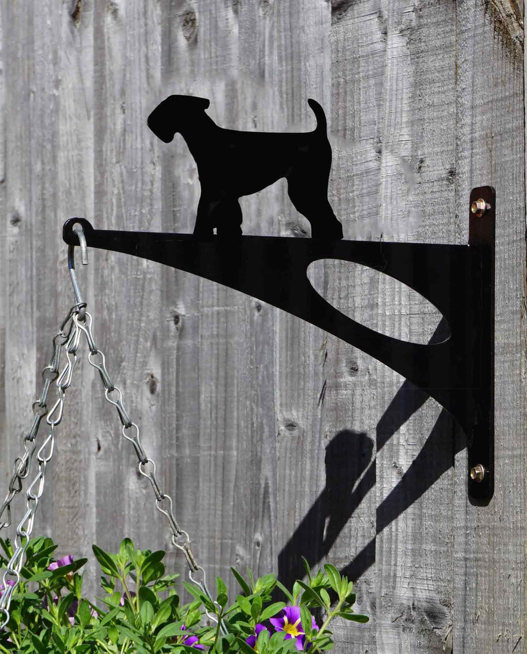 Airedale Terrier Hanging Basket Bracket - Unique Metalcraft