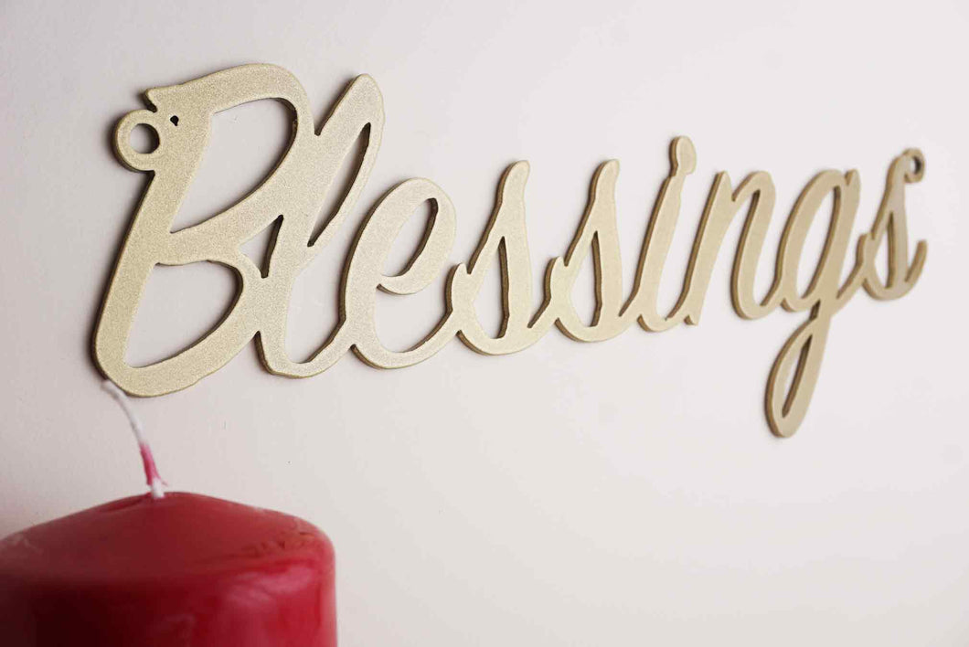 'Blessings' Sign Metal Wall Art - Unique Metalcraft