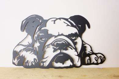British Bulldog Wall Art / Garden Art - Unique Metalcraft