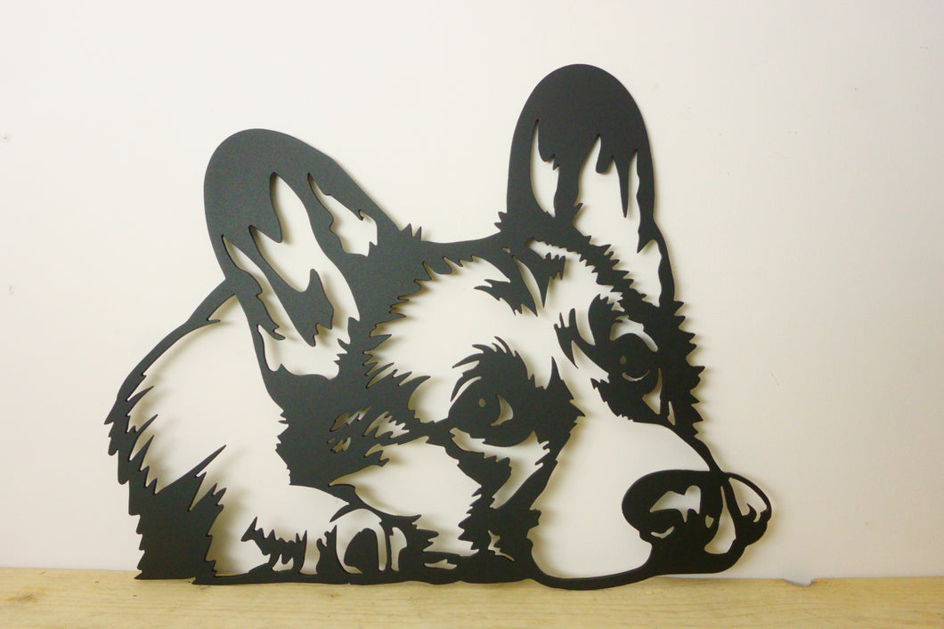Corgi Dog Head Dog Wall Art / Garden Art - Unique Metalcraft