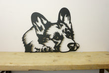 Load image into Gallery viewer, Corgi Dog Head Dog Wall Art / Garden Art - Unique Metalcraft
