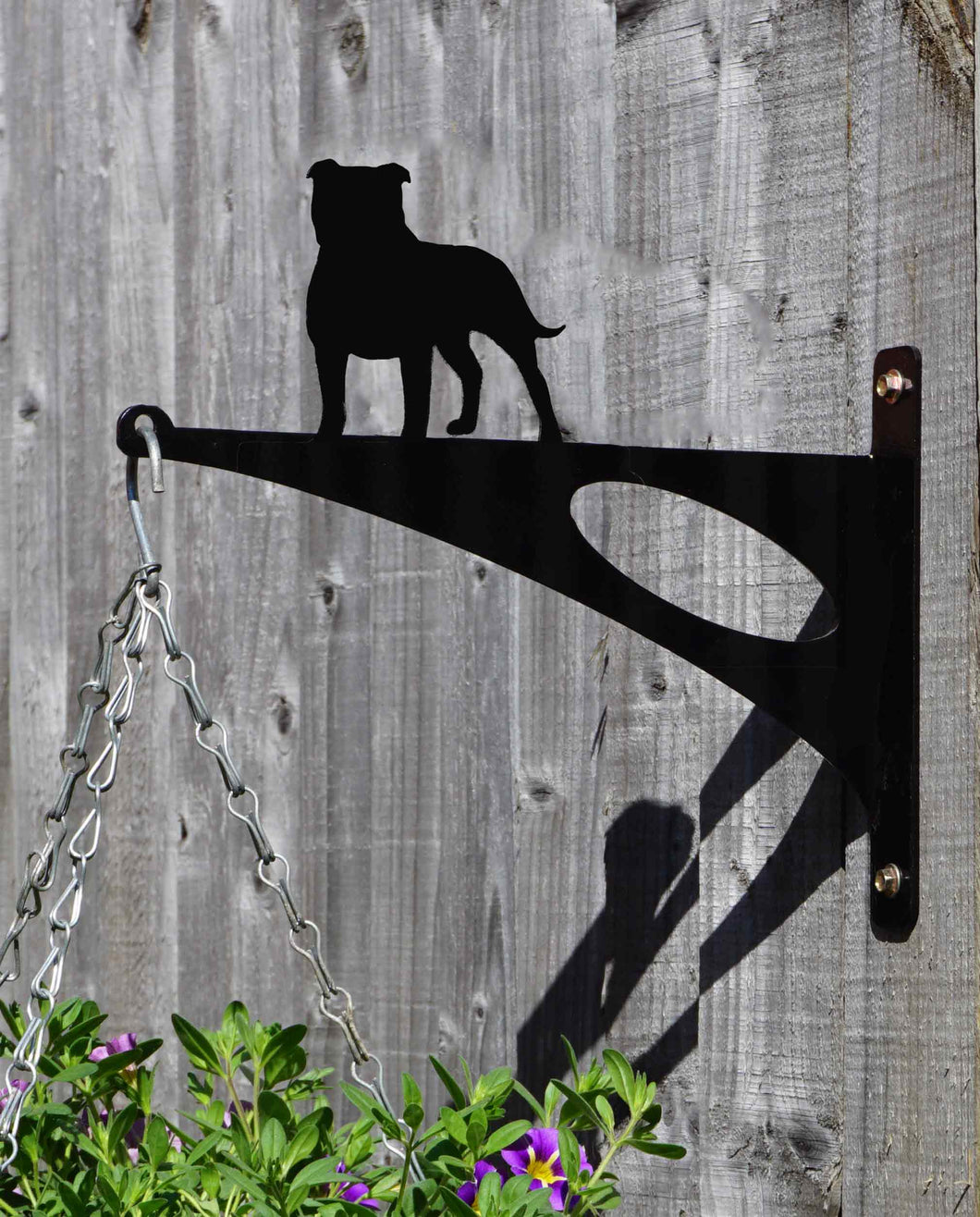Staffordshire Bull Terrier Hanging Basket Bracket - Unique Metalcraft