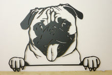 Load image into Gallery viewer, Pug Peeping Dog Wall Art / Garden Art - Unique Metalcraft
