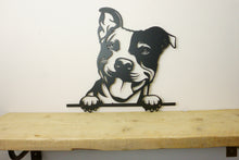 Load image into Gallery viewer, Staffordshire Bull Terrier Head Dog Wall Art / Garden Art - Unique Metalcraft
